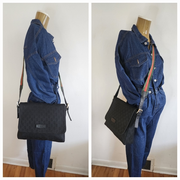 ✨️GUCCI GG Canvas Web Messenger Bag - Picture 1 of 16